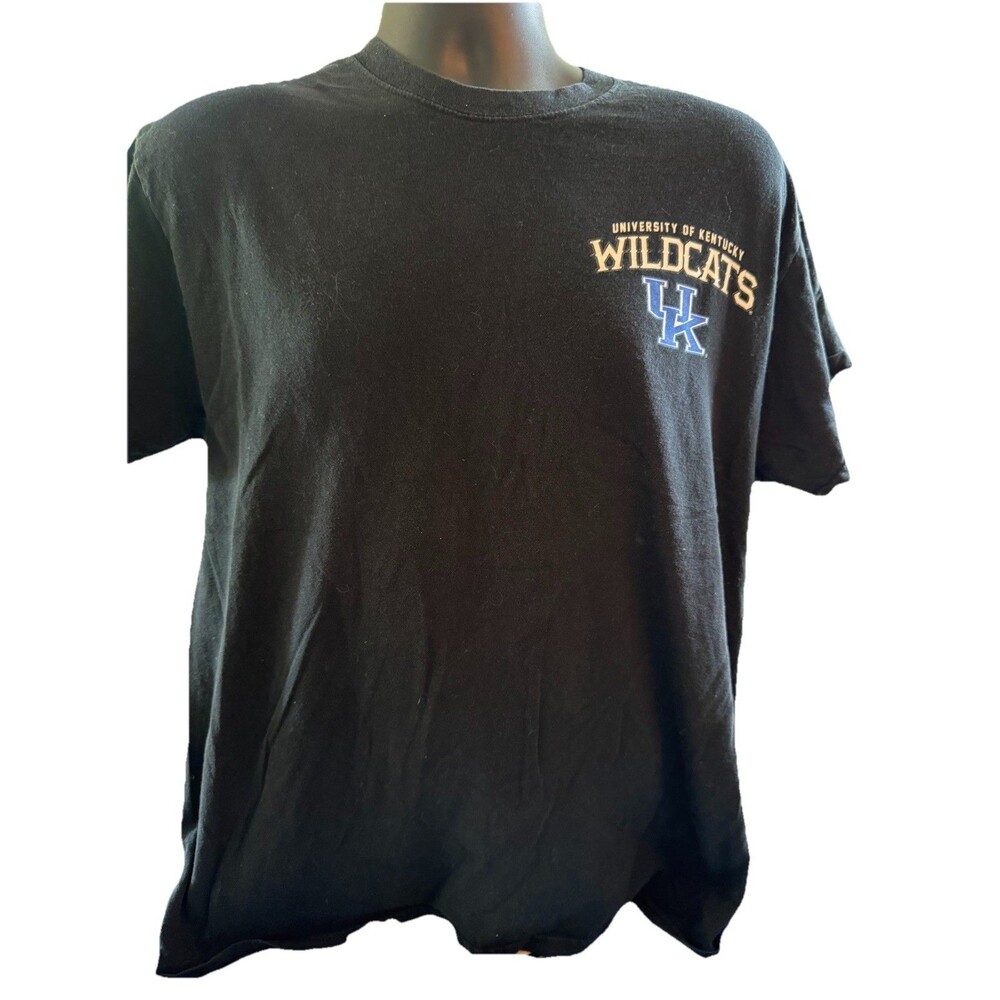 University Of Kentucky Wildcats Black T-shirt Featuring Deer Skull And Camo SZ L